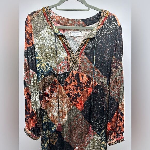 JOHNNY WAS Mabel Silk Boho Dress in Multi M - Picture 5 of 8